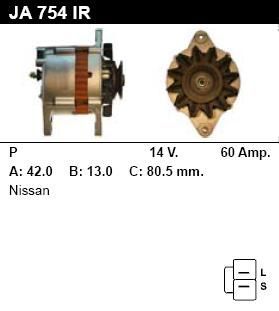 Генератор - NISSAN - PICK UP - 2.4 4WD - JA754