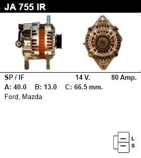 Генератор - MAZDA - 626 - 2.0 I 4WD - JA755
