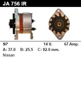 Генератор - NISSAN - PRIMERA - 1.6 - JA756