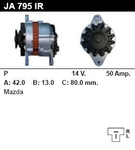 Генератор - MAZDA - 323 - 1.3 - JA795