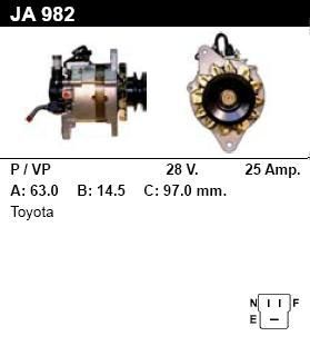 Генератор - TOYOTA - LAND CRUISER - 3.0 DIESEL - JA982