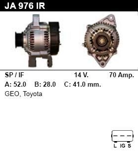 Генератор - TOYOTA - COROLLA - 1.8 4WD - JA976