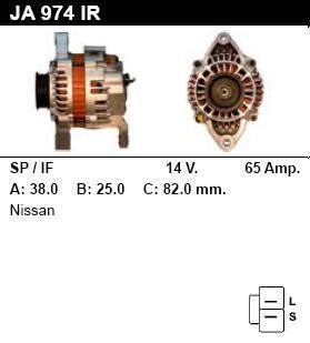 Генератор - NISSAN - SUNNY - 1.6 I 16V 4WD - JA974