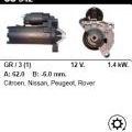 Стартер - CITROEN - AX 15 - 1.5 Diesel - CS542