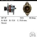 Генератор - NISSAN - PICK UP - 2.5 TD 4WD - JA1516