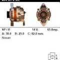 Генератор - NISSAN - SUNNY - 1.6 I 16V 4WD - JA974